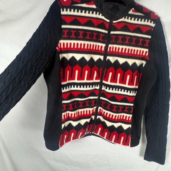 NWT LRL Ralph Lauren Active, Indian, Red & Black, Aztec, Fleece Jacket, Sz Large - Picture 11 of 13